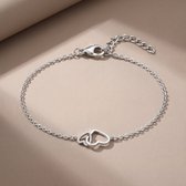 Bracelet Lundholm Lieve pour femmes couleur argent – Bijoux en acier inoxydable de qualité supérieure – Bracelet cœurs liés – Bracelet mère-fille – 16 + 3 cm – Cadeau fête des Mères - Design scandinave