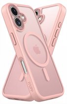 Coque IYUPP compatible avec iPhone 17 – Compatible MagSafe – Coque arrière antichoc – Rose transparent