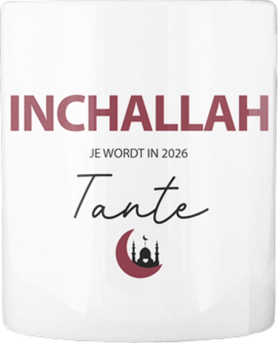 Inchallah, je wordt Tante | Voor alle tantes | Zwangerschapsaankondiging | Leuk cadeau | Verjaardag | Mok | Wit | Marokkaans