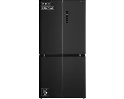 Inventum SKV4178B No Frost energiezuinige Amerikaanse koelkast - 474 liter - Digitaal display - Stil: 37 dB - Supervriezen - Superkoelen - Vershoudlade - 4 deuren - Zwart