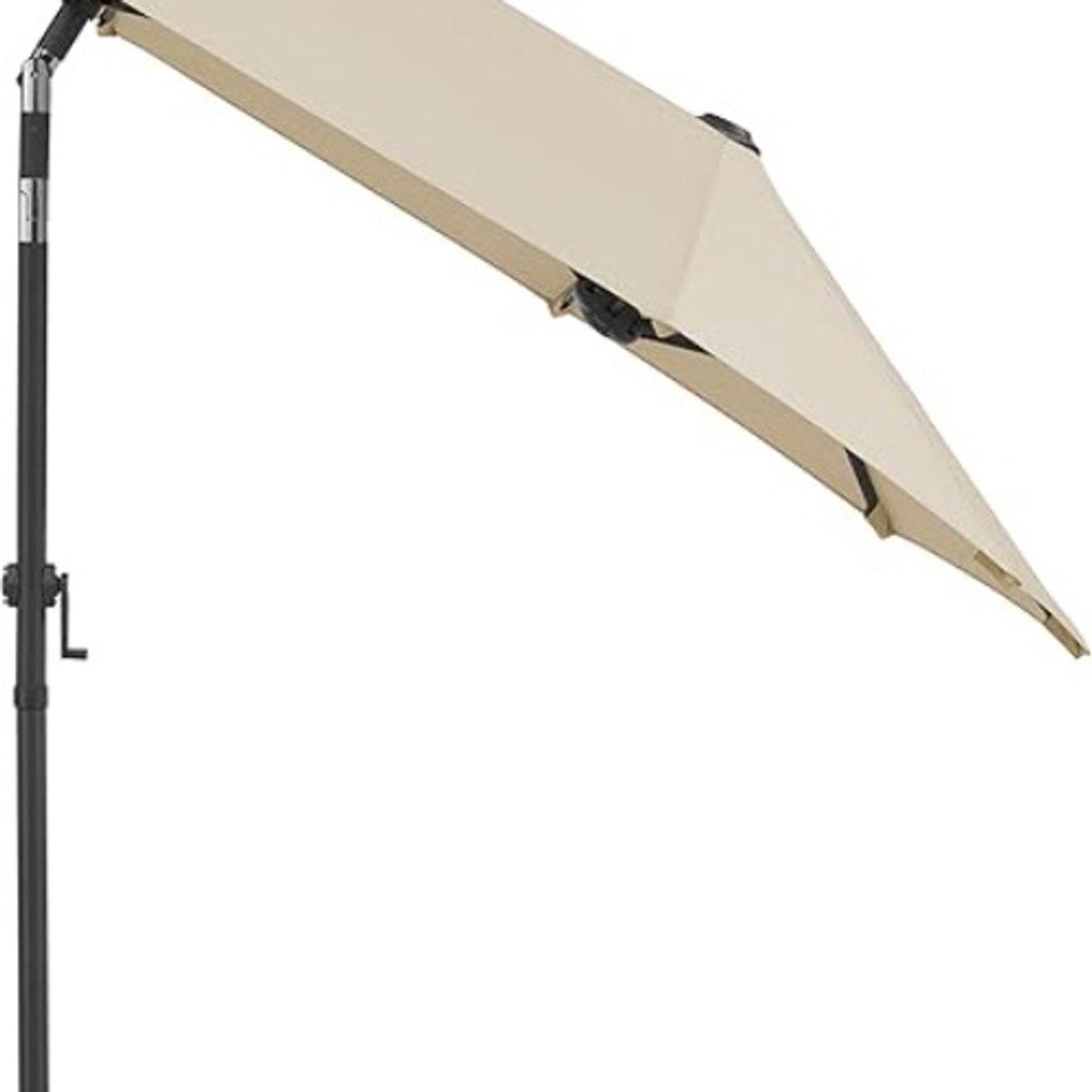 Balkon Parasol 150x150 cm Rechthoekig Kantelbaar met Hoes & Zwenkarm – UV 50+ Zonbescherming, Waterafstotend Polyester, Stalen Frame Antraciet – Naturel | Nicolehome