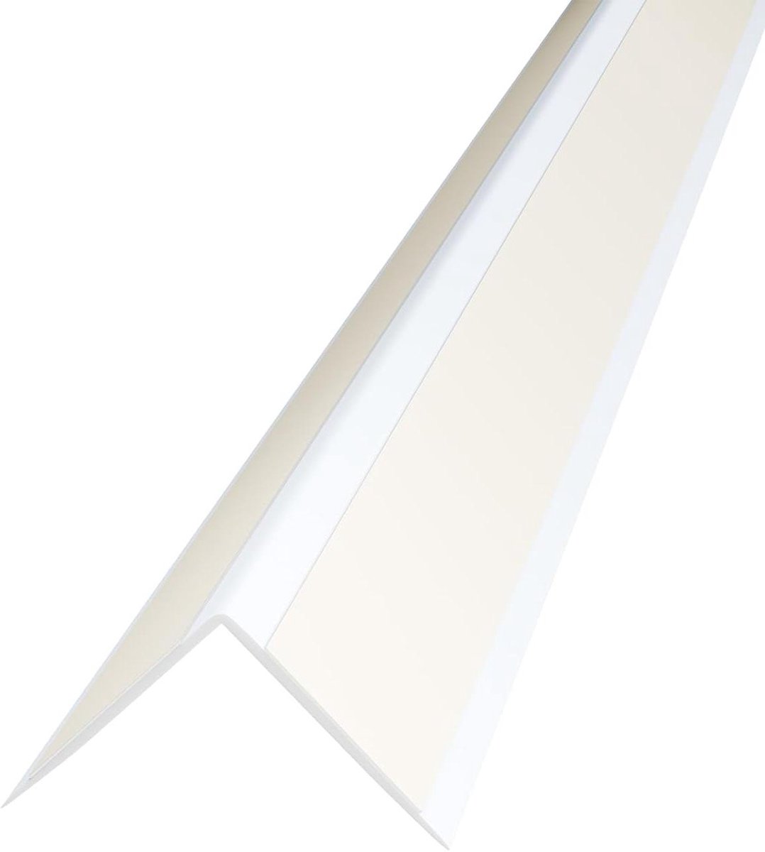 Hoekprofiel Zelfklevend - Kunststof Hoeklijst Randbescherming - Beschermen van Hoeken - Flexibel Schokabsorberend PVC - 20x20mm 2 Meter - Wit