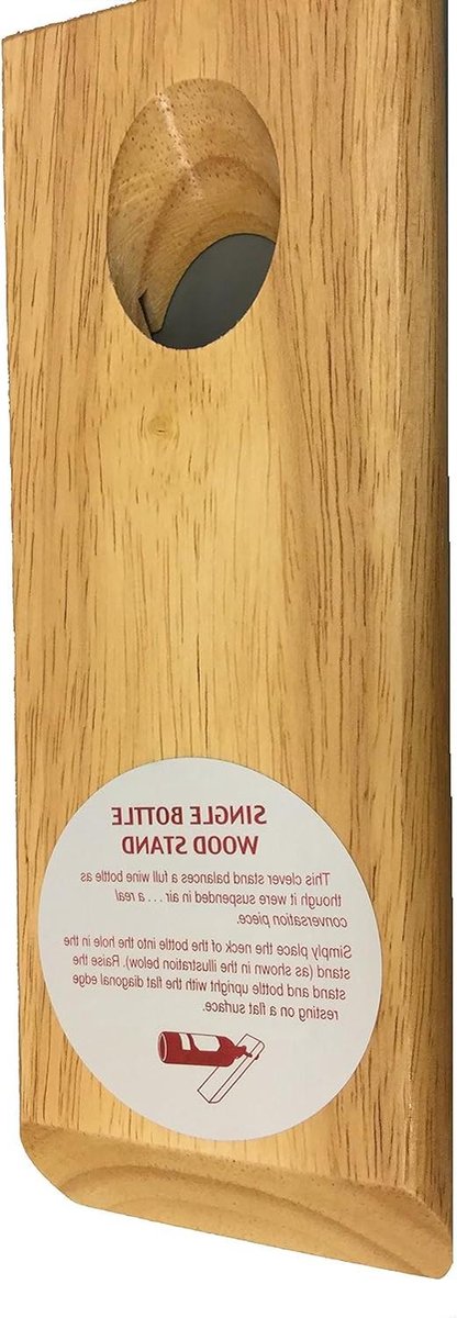 Wijnflessenhouder - Fleshouder Hout - Wijn Presenteren - Zwevend Effect - 23 cm - Beige