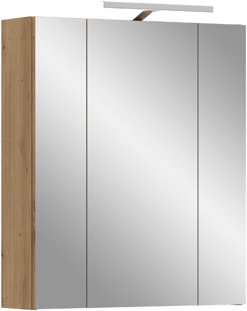 Spiegelkast Ice Xonox Met Geïntegreerde Verlichting - 60x70x18 Cm - Artisan Oak - Xonox - Badkamer Spiegelkast - Bruin - Spaanplaat