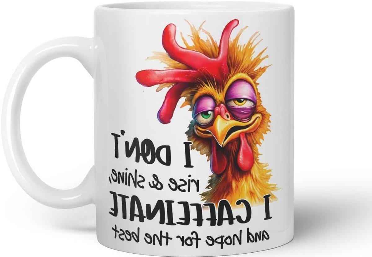 Keramische Mok - Koffiekop Theeglas - Dagelijks Gebruik - Grappige Tekst - 330 ml - Wit