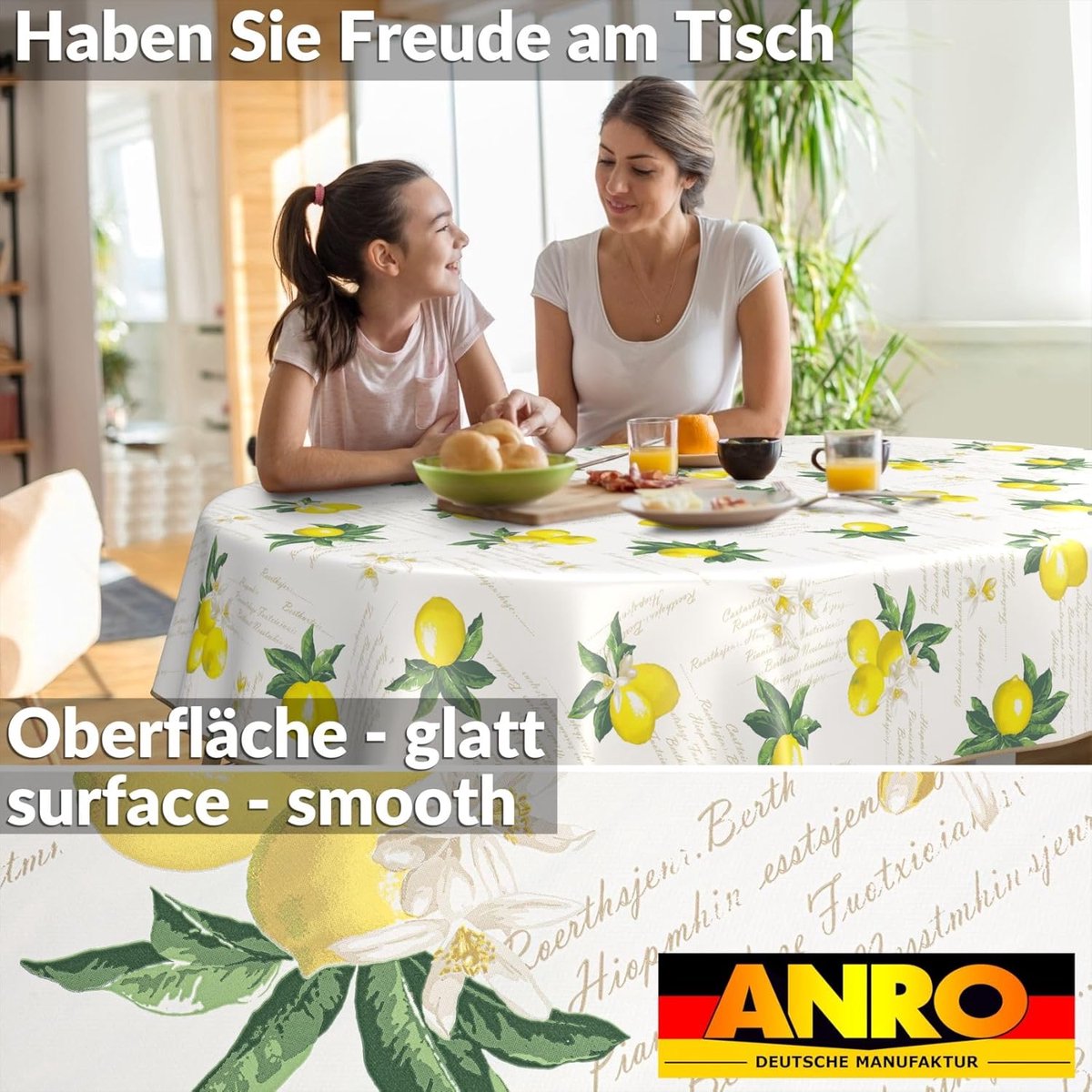Tafelzeil - Tuintafelkleed - Bescherming Tafel - Citroenmotief - 200 x 140 cm - Geel
