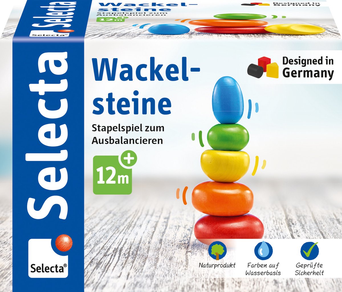 Selecta Spielzeug Stapeltoren Wackel-steine Junior 11,5 Cm Hout 5-delig