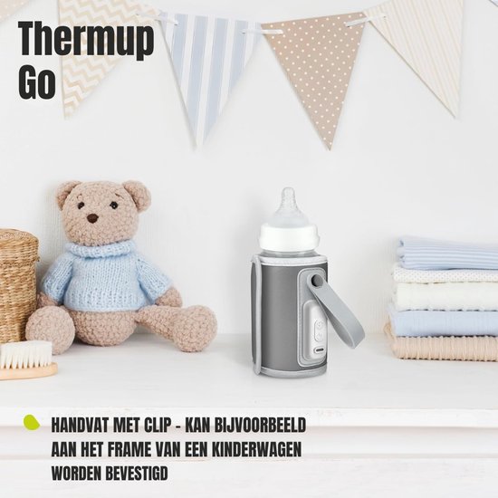 RWB® Flessenwarmer Onderweg - Flessenwarmer - Fleswarmer - Roze - 9cm x 9cm x 12cm van Rwb — afbeelding 5