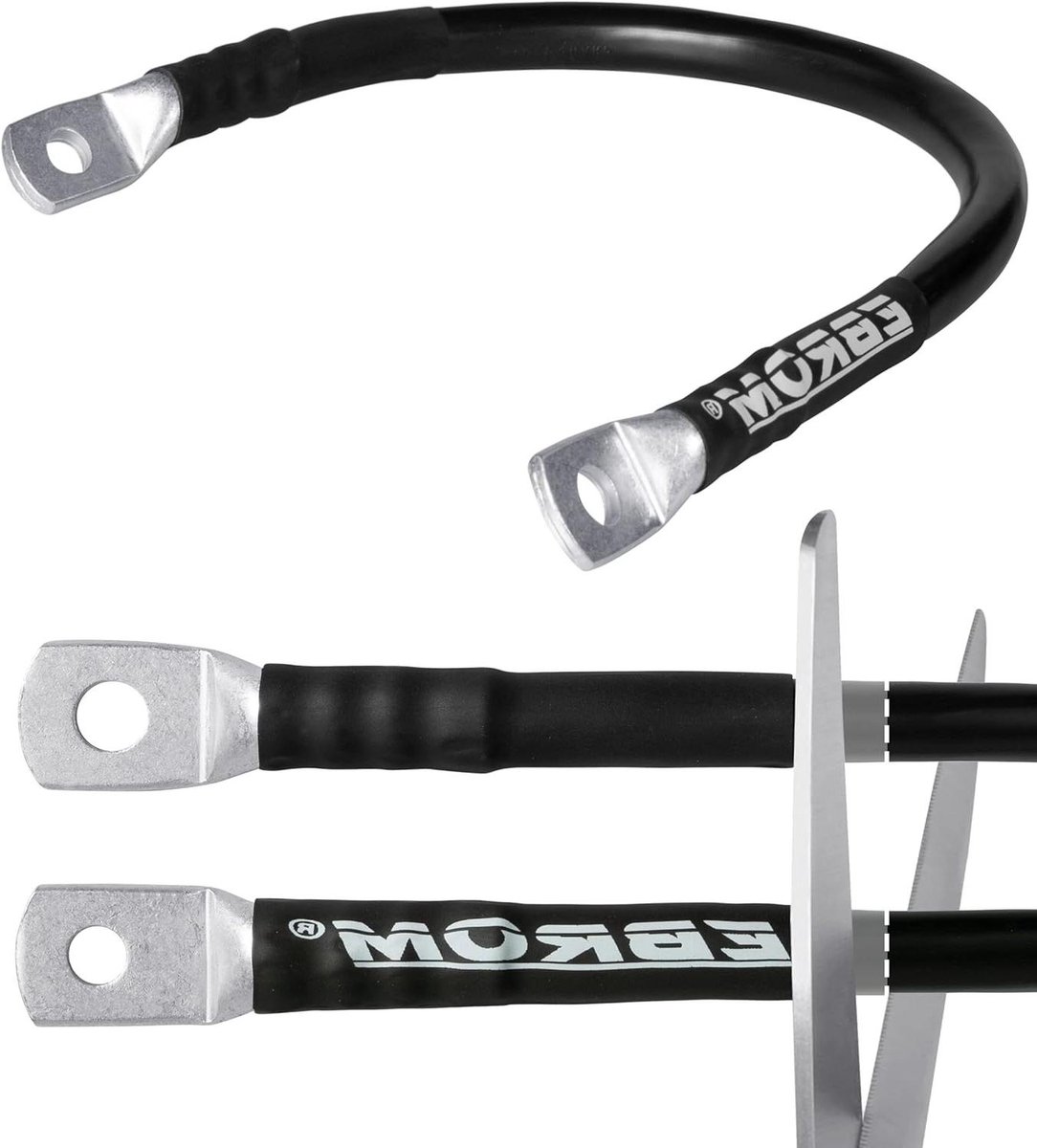 Accukabel Set - Autokabel Flexibel - Stroom Aansluiten - Kant-en-klaar Gemonteerd - 50 mm2 - Zwart