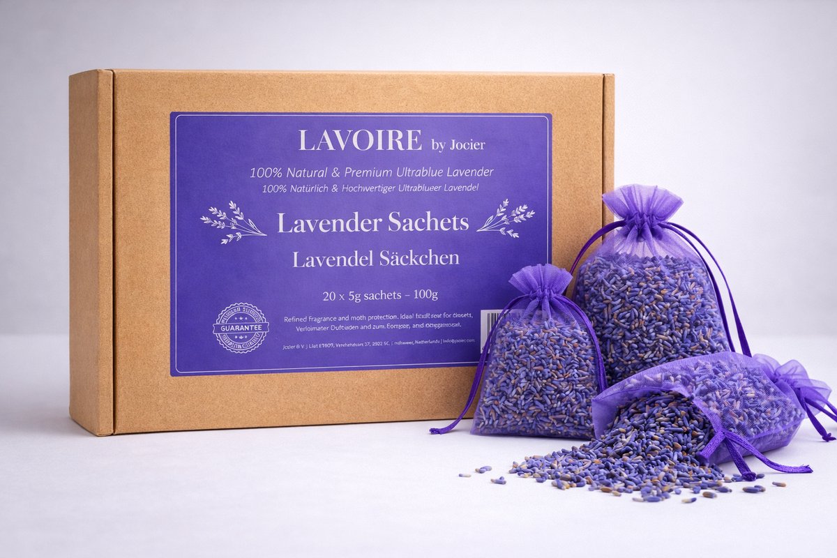 20x Lavoire Lavendel Geurzakjes – Mottenballen - Natuurlijke Motten Bestrijding - Anti Motten - Mottenval - Kledingsmotten - Langdurige Geur, Duurzaam & Kalmerend - 100% Gedroogde Lavendel voor Kleding, Textiel & Auto