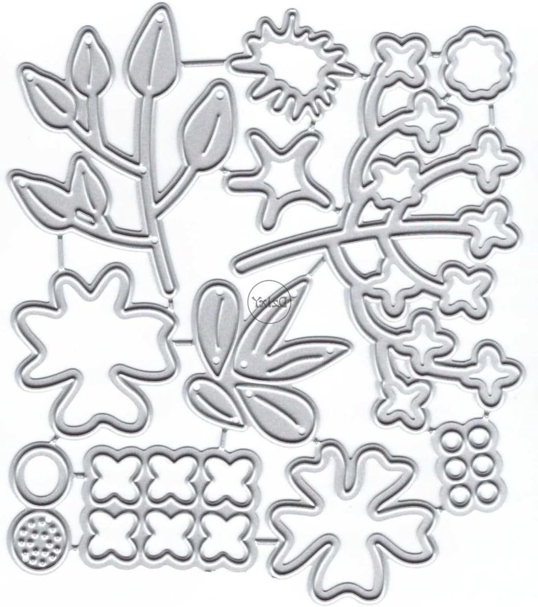 Snijmatrijs Set - Papier Stans - Kaarten Maken - Koolstofstaal - 1 Set - Zilver