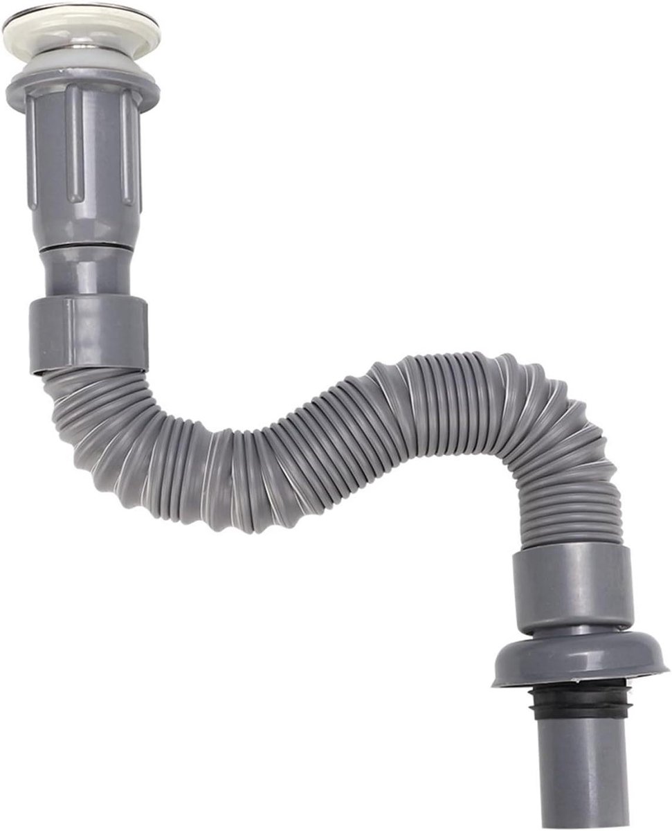 Afvoerpijp - Sifonbuis - Onderbouw Aansluiten - Geurafsluiting - Tot 80 cm - Grijs