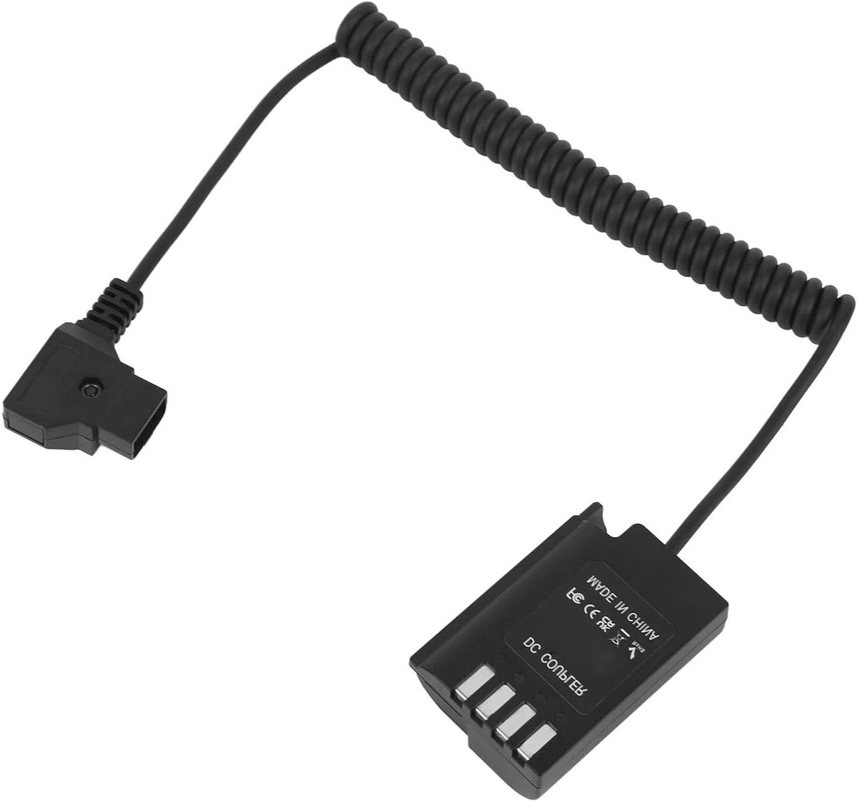 Dummy Batterij Kabel - Adapter Kabel - Continue Stroom - Flexibele Spiraal - 35-90 cm - Zwart