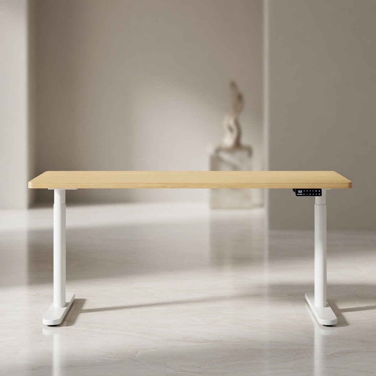 ErgoLux Pro Max Elektrisch Zit-Sta Bureau 160x80 cm – Ovale Poten, Dubbele Motor, 180 kg Draagvermogen, USB-C & USB-A, Memory Functie, Stil Verstelbaar Bureau voor Thuis en Kantoor - Mobili Bella