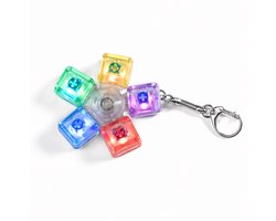 Keyboard Fidget Toy Clicker spinner met LED Verlichting – Toetsenbord Fidget – Fidget spinner - Anti Stress Speelgoed voor Volwassenen & Kinderen – Transparant met multicolor lampjes