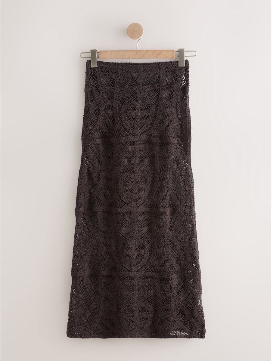 Next - Dames - Gehaakte midirok - Zwart