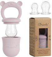 Broemba Fruitspeen Baby - Set met 3 Spenen - Sabbelzakje met Bijtring - 100% siliconen Fopspeen voor groente & fruit - Roze