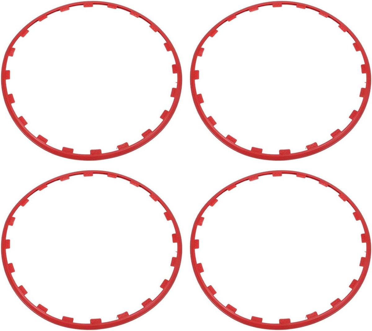 Velgbeschermers - Wielrandbescherming - Bescherming tegen krassen - Hoge sterkte nylon - 19 inch wielen - rood