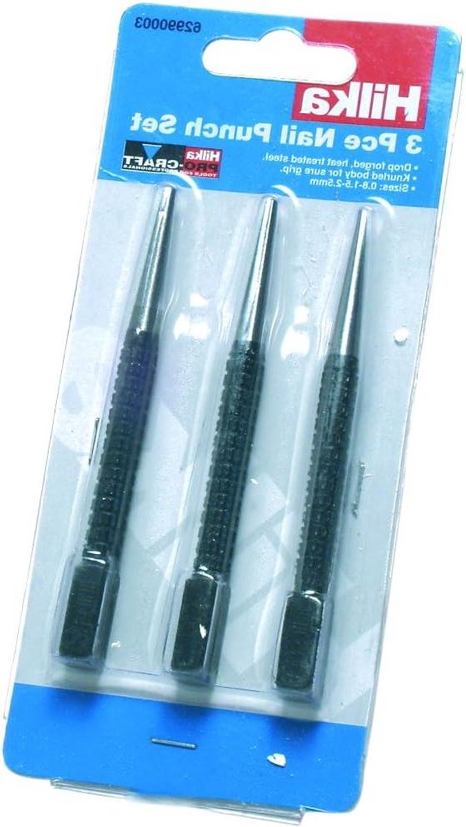 Nagelponsset - Centerpunt set - Markeren van hout - Gekarteld lichaam - 08-25 mm - Zilverkleurig