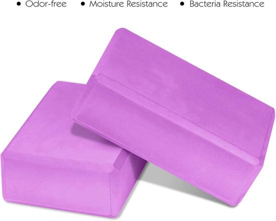 Yogablokken Set - Oefenblokken Yoga - Yoga Houdingen Verbeteren - Hoge Dichtheid Schuim - 23x15x76 cm - Paars — afbeelding 5
