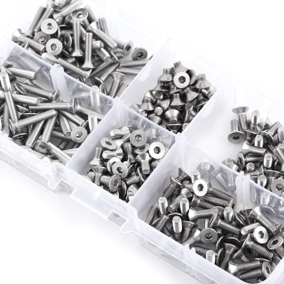 300-delige M3 Zeskant Schroeven Set van RVS SS304, 4 mm tot 16 mm, Schroeven voor Bevestiging en Montage