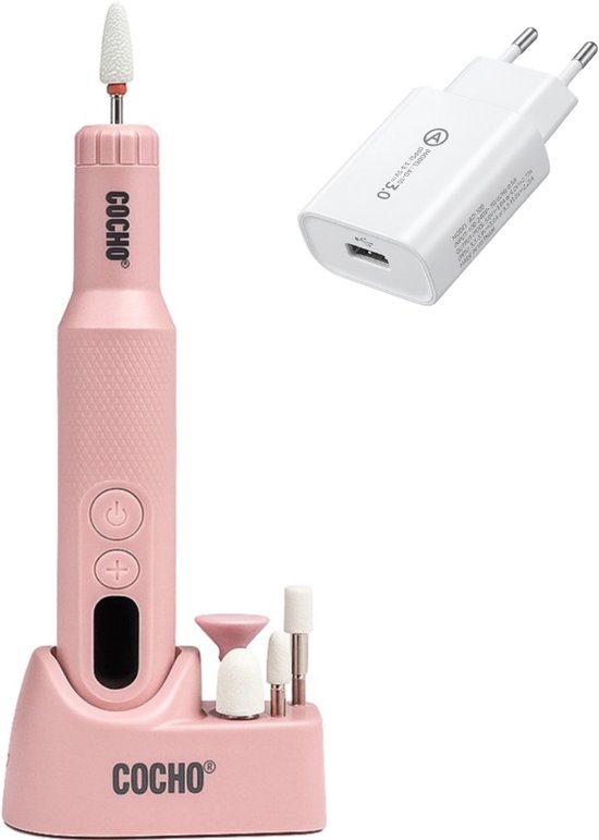 COCHO® Elektrische Nagelfrees – Professioneel – Draadloos – 3 Snelheden – Inclusief 6...