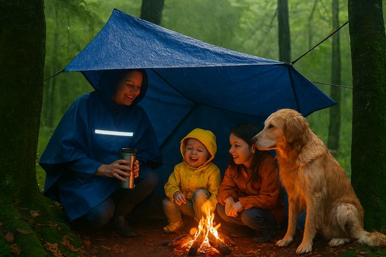 Camping gasstel- Zaklamp-camping gas Kooktoestel-Regenponcho- Lantaarn- Camping Gasbrander Set met Opbergkoffer en 4x Butaangas patronen-Noodpakket van Merkloos — afbeelding 4