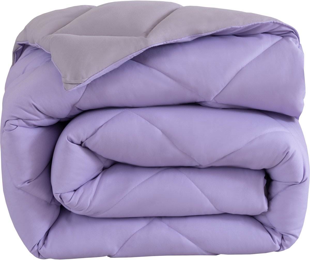 Snoozella ComfyBed Duo 140x200 - Lavendel Paars - Dekbed zonder overtrek - Wasbaar hoesloos dekbed - 30 nachten proefslapen - All season winterdekbed & zomerdekbed