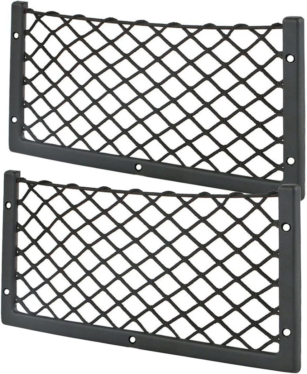 Multifunctioneel Opslagnet voor Auto - Set van 2 - Kofferbak Organizer met Schroeven - Ideaal voor Bagage en Auto Accessoires (36 cm x 18 cm)