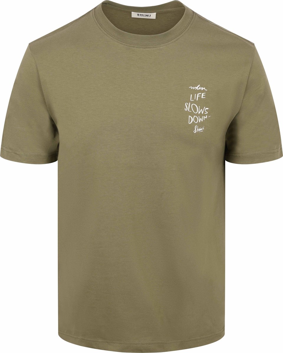 Shiwi T-Shirt Liam Sip by Sip Groen - Maat L - Heren - Casual T-shirts