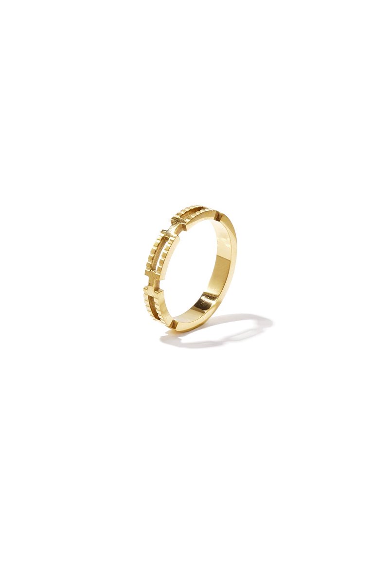 Schakel ring - Goudkleur - 18