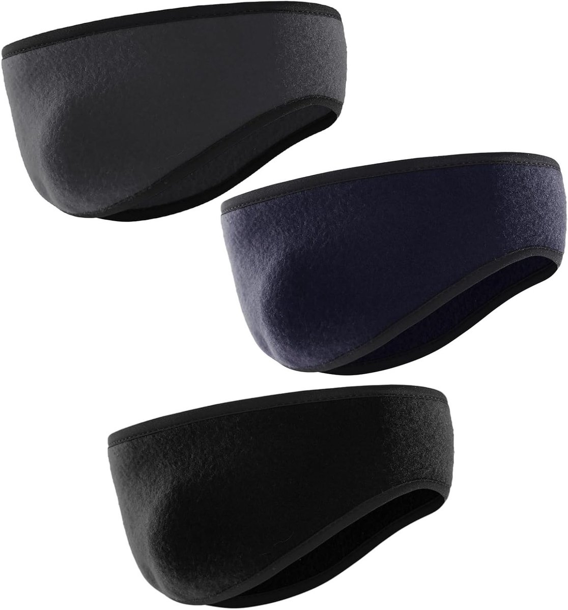 Warme Hoofdband en Oorkappen voor Mannen en Vrouwen, Ideaal voor Hardlopen, Fietsen en Buitenactiviteiten (Zwart)
