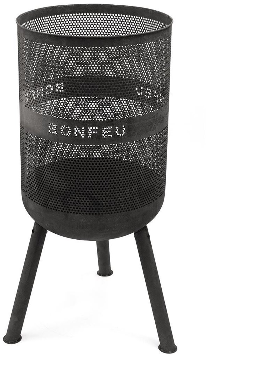 BonFeu BonVes Fire Basket 45 cm - With Grill Grate and Poker - Black