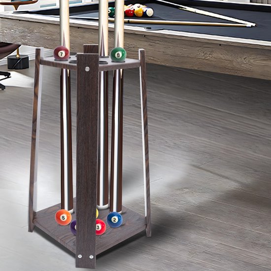 Cellista Biljartkeuerek 8 Gaten - Houten Keuhouder Standaard - Pool Cue Rack Vloerstaand - Compact Design 30 x 30 x 60 cm van Merkloos — afbeelding 4