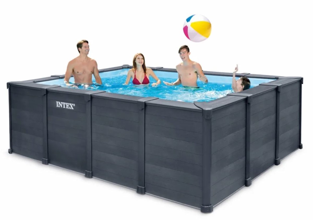 Intex Graphite Gray Panel zwembadset - Rechthoekig - 400 x 300 x 124 cm