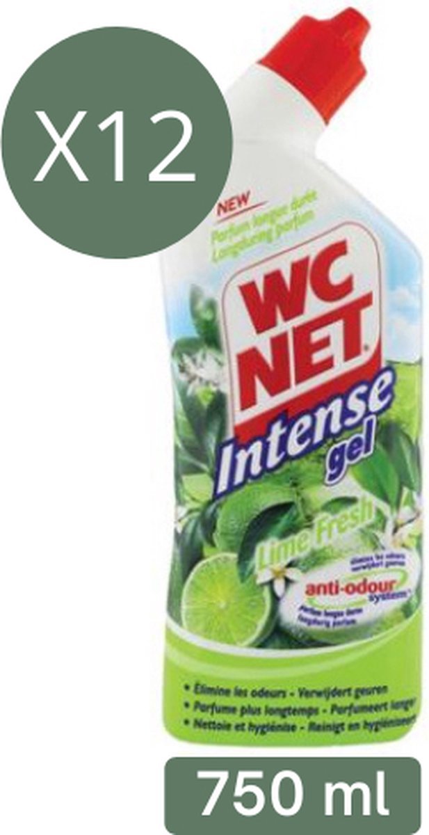 WC Net Intense Gel Lime Fresh WC Reiniger (Voordeelverpakking) - 12 x 750 ml