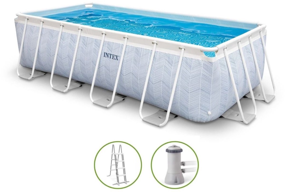 Intex Chevron Prism Frame rechthoekig opzetzwembad set - 400 x 200 x 100 cm