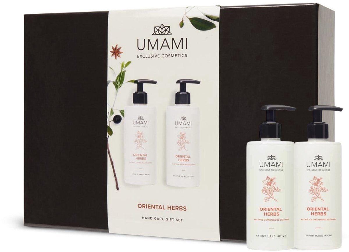Umami Oriental Herbs Geschenkset – Cadeau voor vrouwen- Luxe Cadeauset met Handlotion en handwash – Verfrissende Geur van Oriental Herbs – Verwenmoment voor Thuis of Cadeau - Kadoset vrouwen