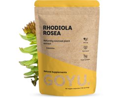 GOYU Rhodiola Rosea 1.000 mg 60 Capsules - Rhodiola Rosea Extract Capsules - Rozewortel - 500 mg per capsule - 60 capsules - Vegan - Zonder toevoegingen - Lab getest - 30 tot 60 dagen voorraad per zakje
