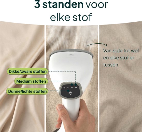 Kledingstomer - Krachtige Handstomer 1800W - Stoomapparaat Kleding - Steamer - Wit - Vivid Green