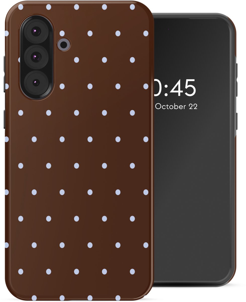 Selencia Hoesje - Geschikt voor Samsung Galaxy A36 / A56 (5G) - Backcover - Happy Dots Chocolate