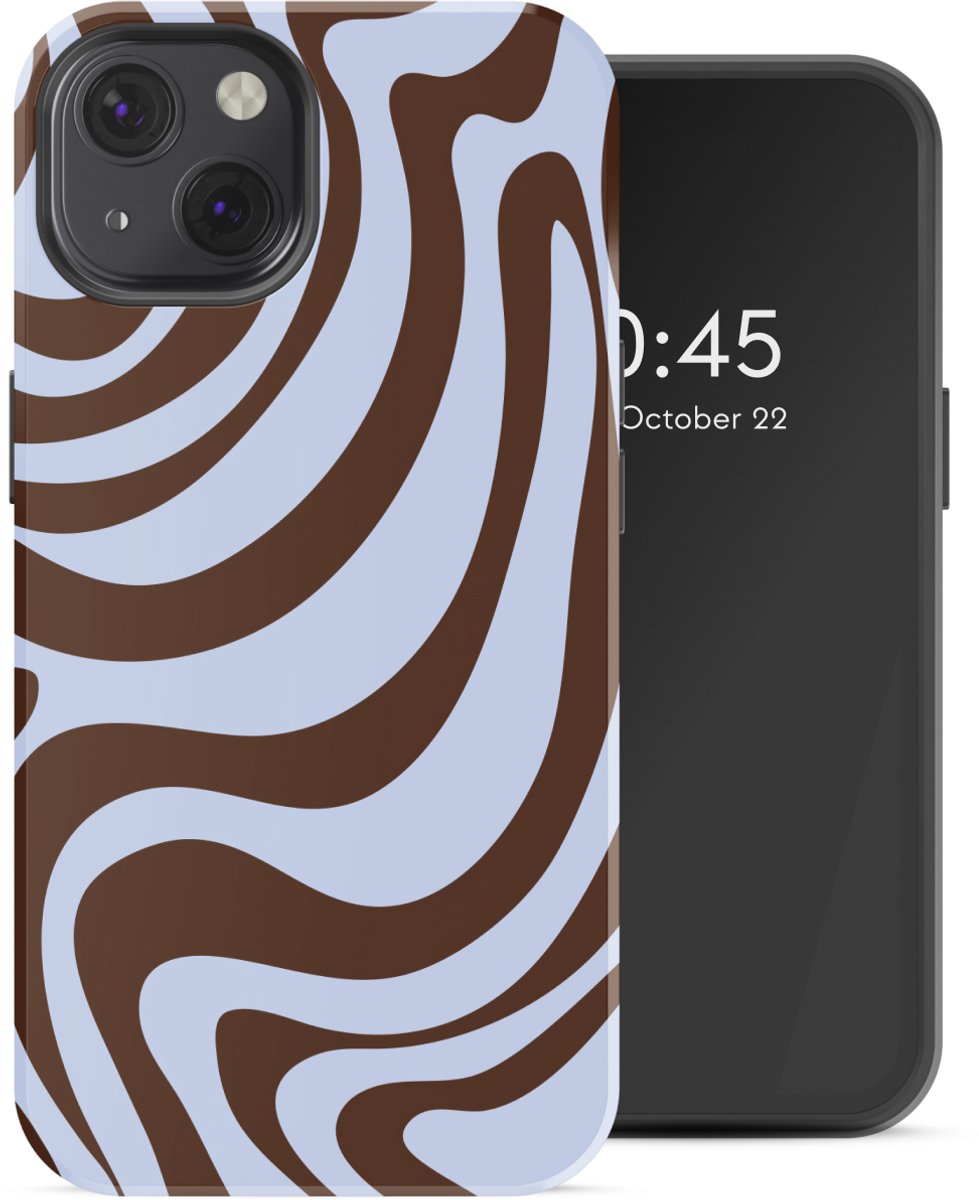 Selencia Hoesje - Geschikt voor Apple iPhone 13 - Backcover - Dream Swirl Chocolate
