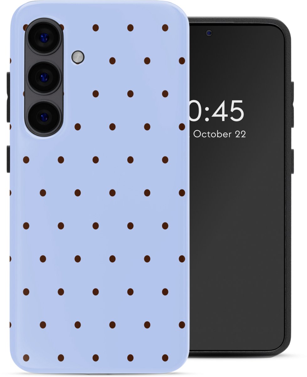 Selencia Hoesje - Geschikt voor Samsung Galaxy S24 - Backcover - Happy Dots Digital Sky