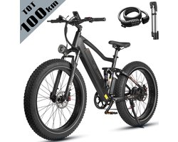 Maxtron X1 Elektrische Fiets – 48V 13Ah Accu – Actieradius tot 100 km – 26×4.0 Inch Fatbike – Stadsfiets – Mechanische Schijfremmen – Max. Belastbaar 120 kg – Zwart