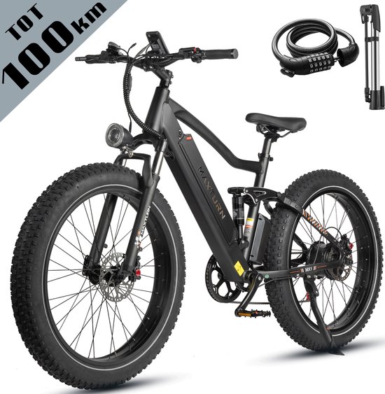 Elektrische Fatbike vankel MX1 26×4.0 inch 48V 250W 13Ah accu 100 km actieradius Shimano 7 versnellingen