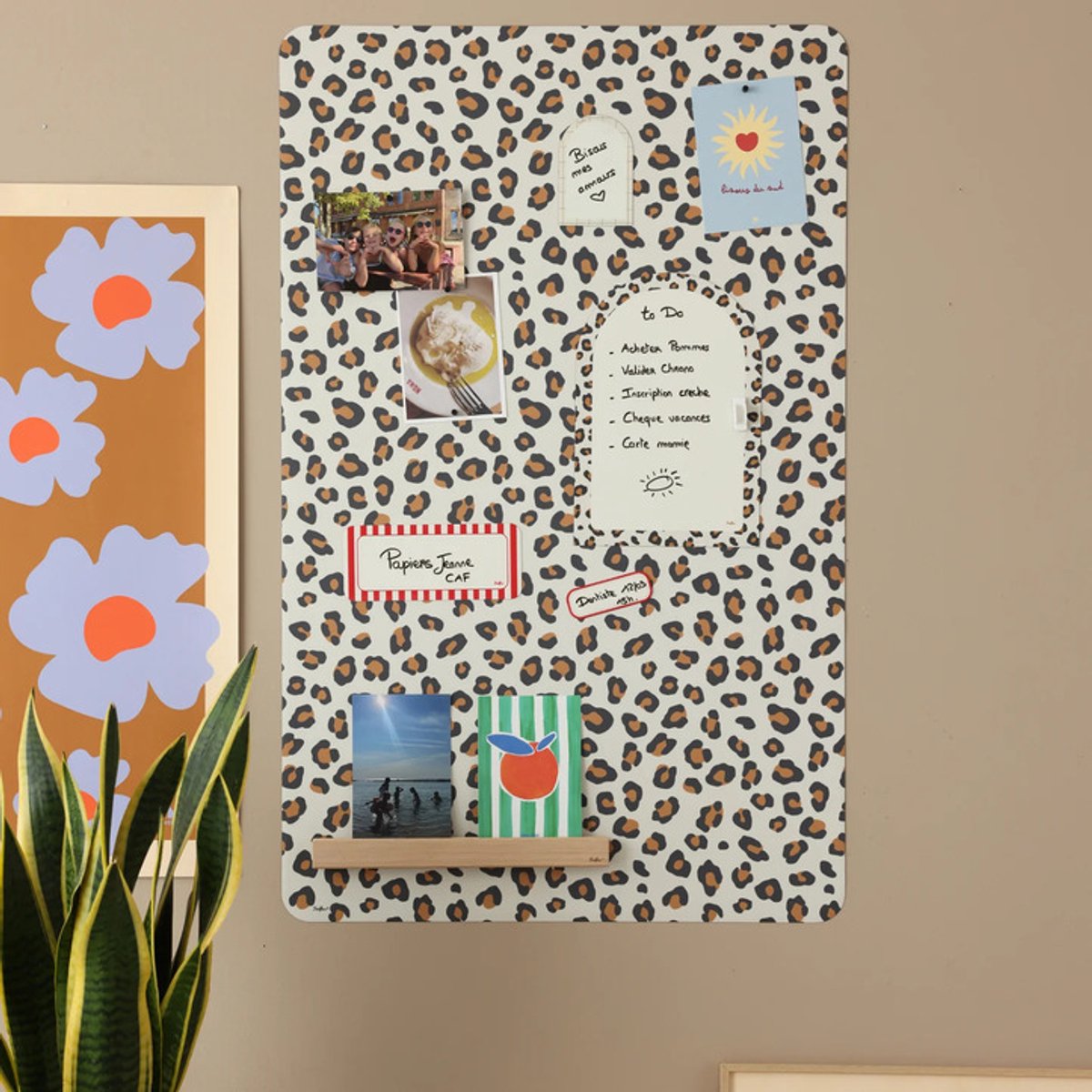 FERFLEX - Rechthoekig Magnetisch Bord – Luipaard Print – Maat M – Flexibel Magneetbord voor Kinderen – Magnetische Puzzel & Speelbord – Gekleurde Coating – Memobord / Magneetsticker voor Kinderkamer