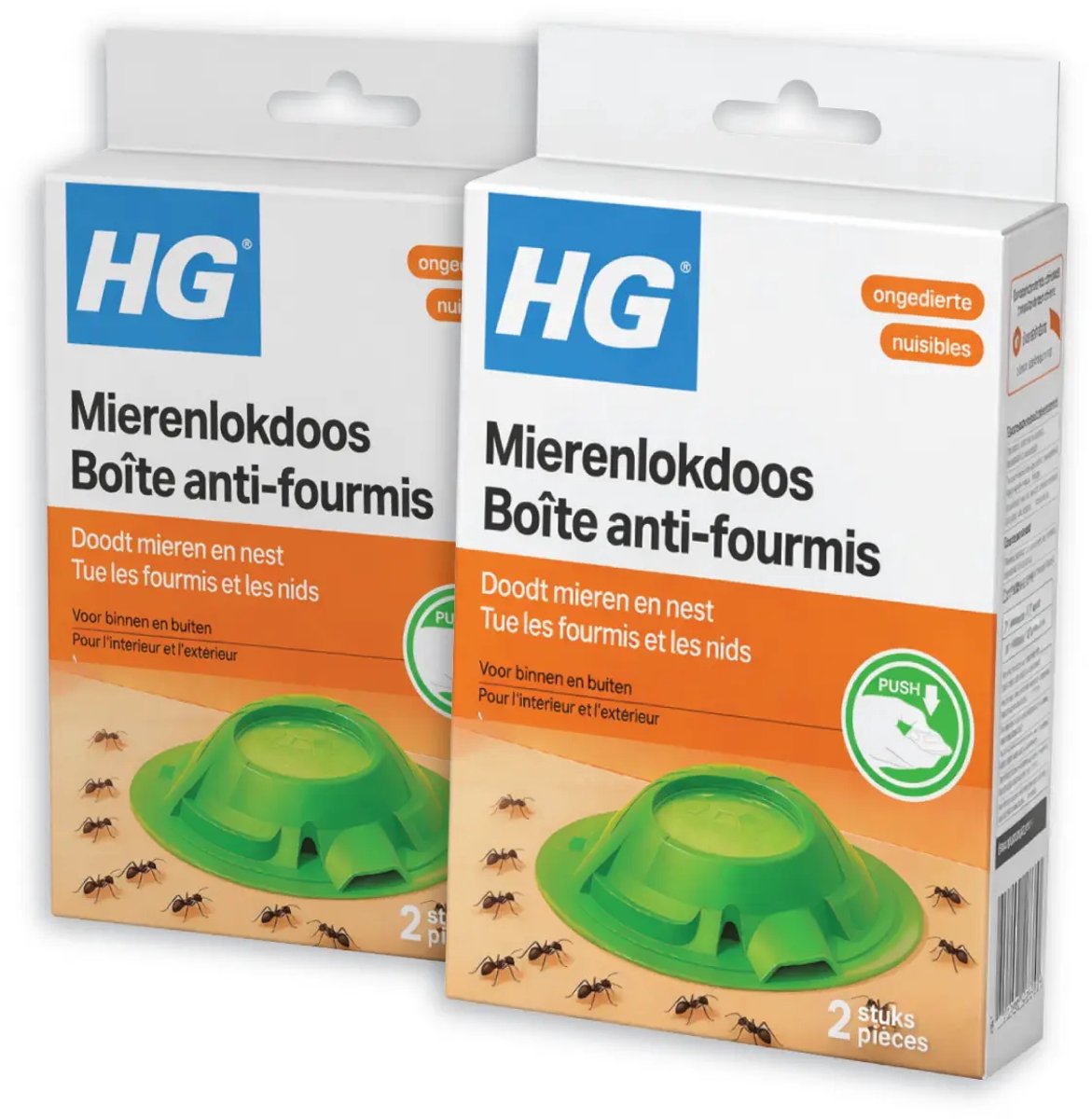 2x HGX mierenlokdoos - NL-0018675-0000 - 2 stuks - effectief tegen mieren - voor binnen en buiten geschikt
