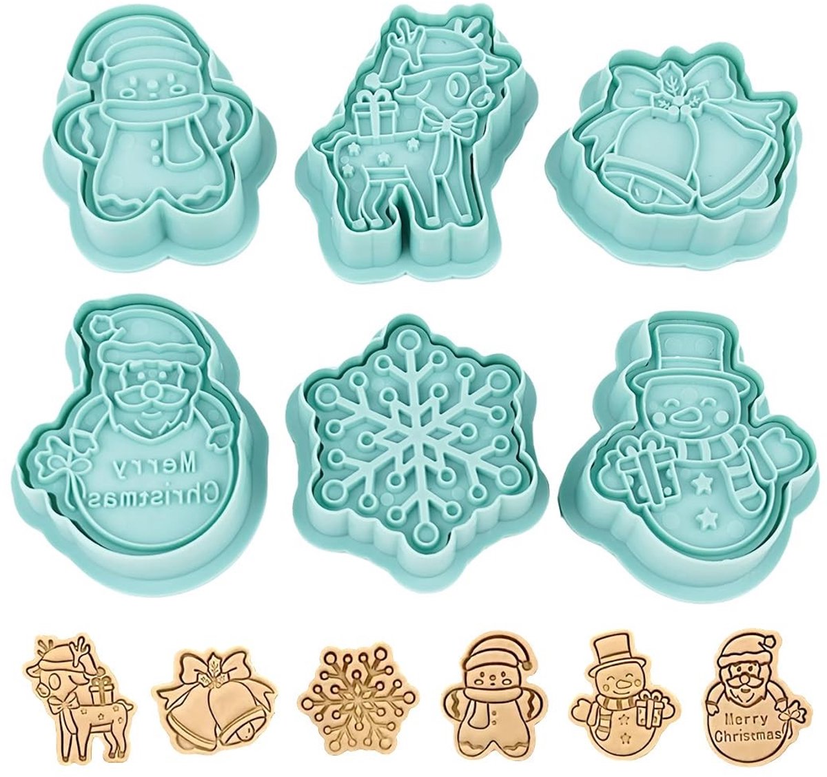Dailygoods - Dailygoody - Emporte Piece Kerstkoekjesvorm - 3D-uitsteekvormpjes - Voor koekjes en gebak - Blauw - Kerst en feestdagen - Creatieve bakvormen - Geschi