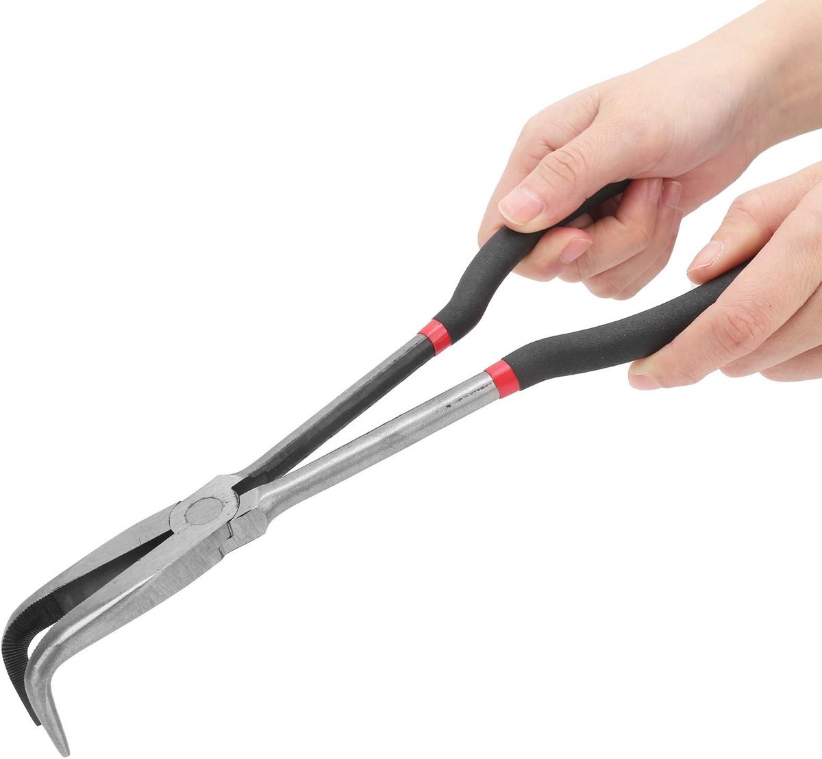 Dailygoods - Dailygoody - Extra Lange Punttang - 90 Graden Gebogen Neustang - Ideaal voor Smalle Ruimtes - Diep Vastgrijpen - Handig voor Kluswerk - Perfect voor H