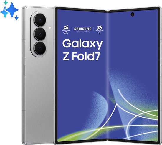 Samsung Galaxy Z Fold7 5G smartphone 512GB zilver, dun licht, 8” groot scherm, 200MP camera, Snapdragon 8 Elite